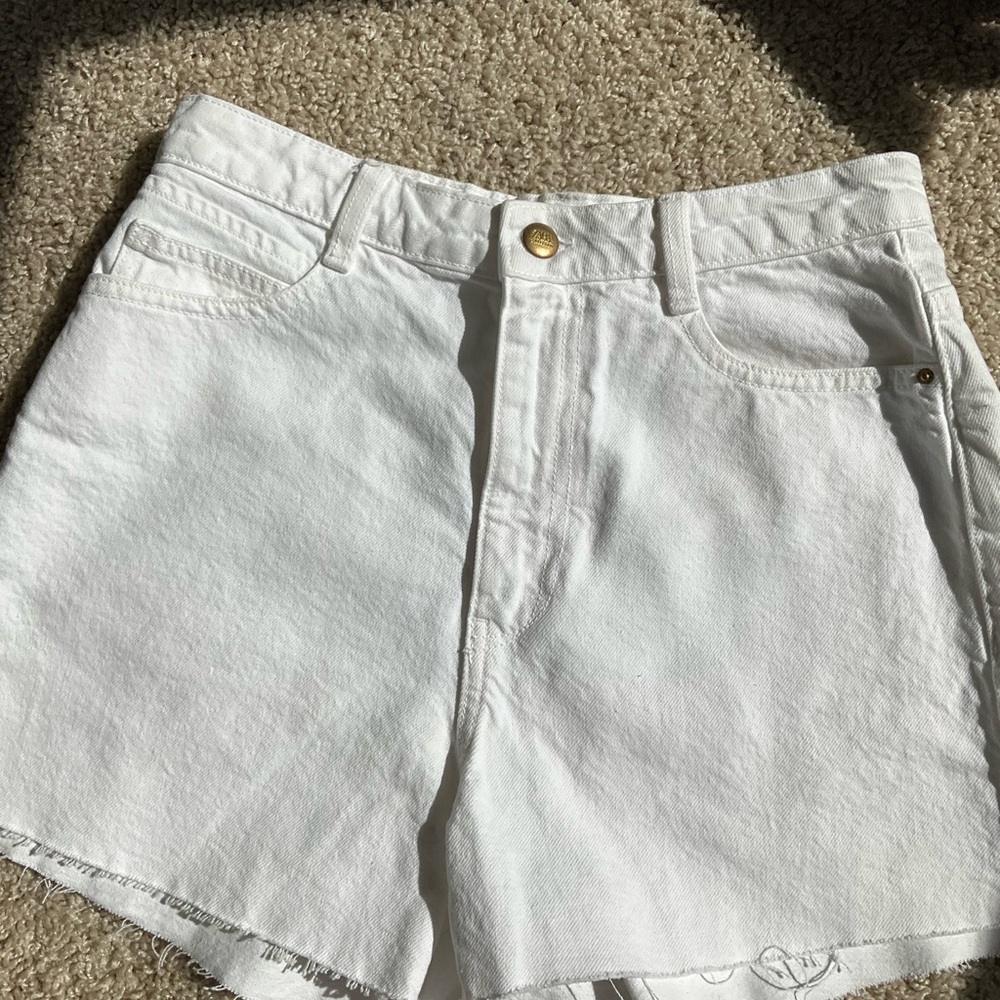 Zara White Jean Shorts for Women